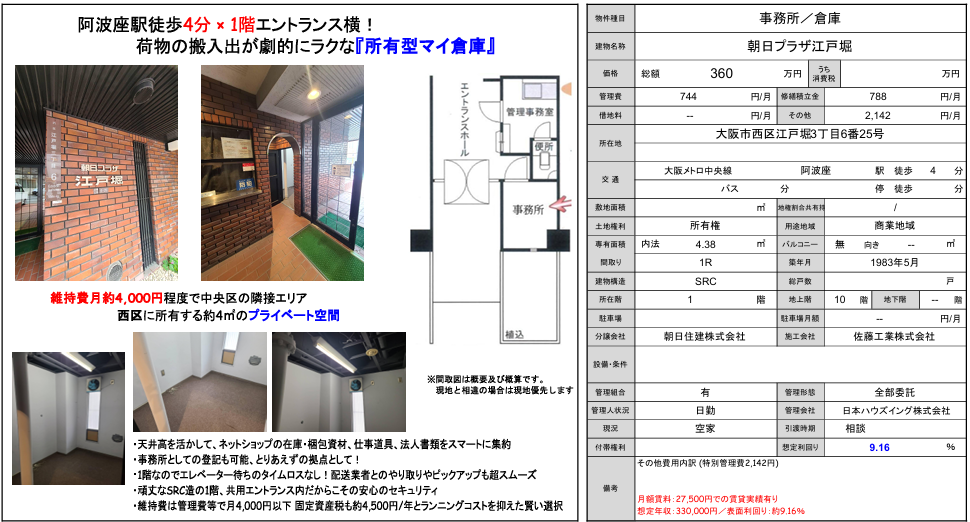 西区江戸堀3丁目6番25号の朝日プラザ江戸堀 外観